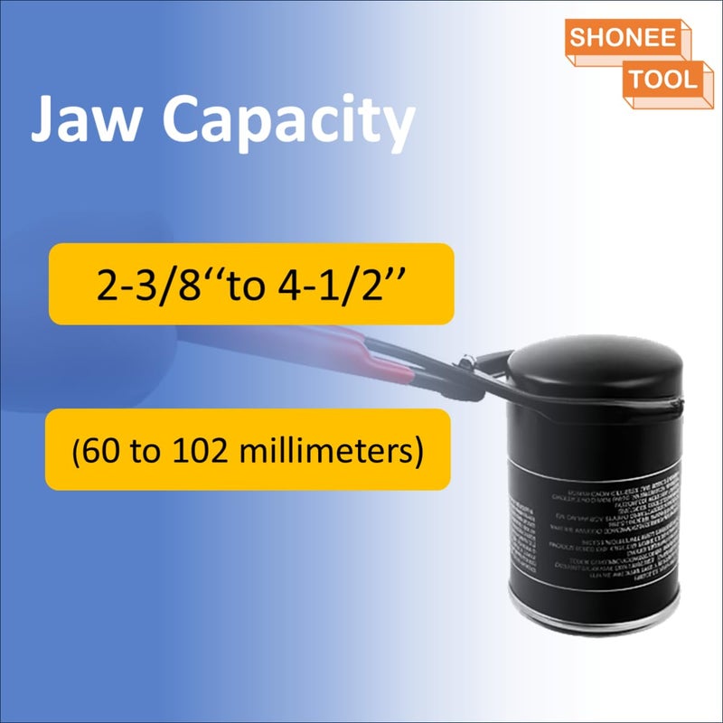 Shonee Oil Filter Wrench (L:12""  Jaw Capacity: 60mm to 102mm)  Automotive Oil Filter Removal Tool for Oil Change  Adjustable Fuel Filter Wrench Plier (1 Set) - Image 2